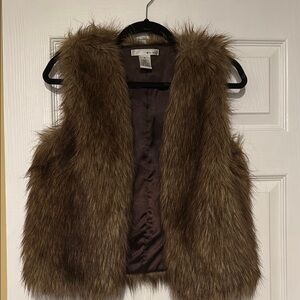 WD.NY Brown Faux Fur Vest